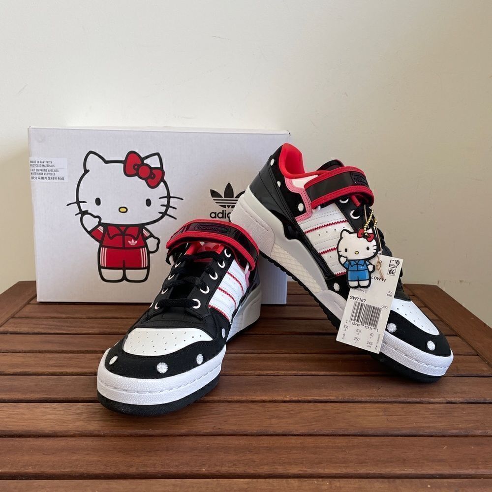Adidas Forum Low Hello Kitty Polka Dot Women Size 8(GW7167)box slightly crushed